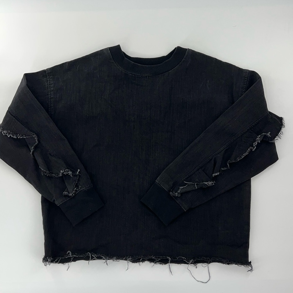 Zara woman premium denim collection black pullover‎ medium​​​​​​​​​​